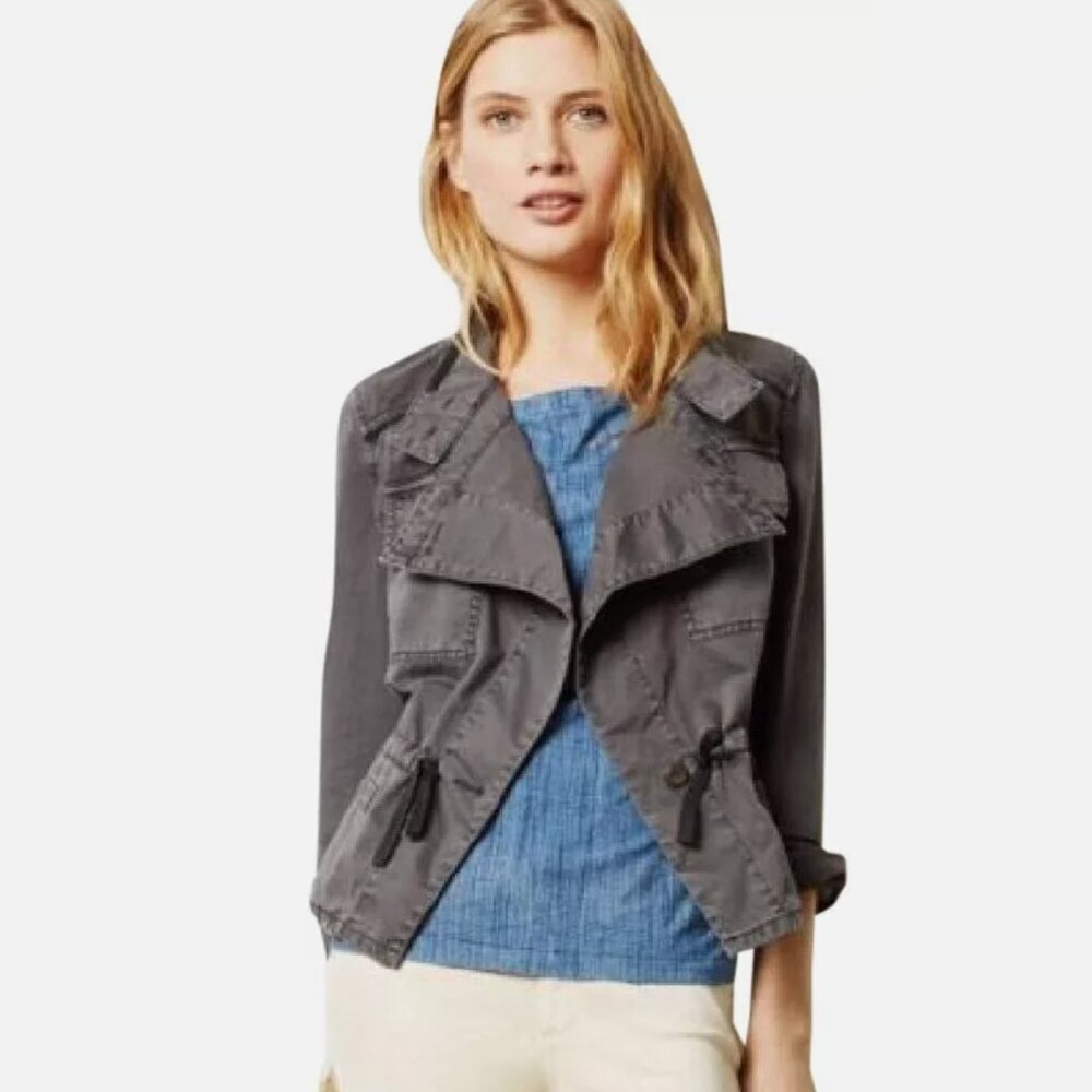 Anthropologie Hei Hei Anorak Utility Military Jacket, Gray, Size Medium